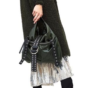 NWT Zara fabric bucket bag with metallic details
